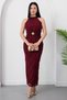 Halter Neck Dress with Waist Buckle and Tie Grs4023 - 3