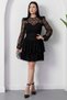 Crew Neck Layered Flocked Tulle Dress Ny3104 - 3