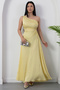 One-Shoulder Satin Dress with Waist Window Detail K-251654 - 5