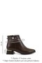 Women's Brown Zippered Thick Heeled Boots - 3