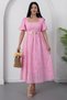 Square Neck Belted Dress Grs3980