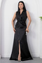 Shirt Collar Waist Knotted Satin Dress K-261737 - 5