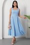 Square Neck Sleeveless Crepe Dress 2026-4558