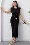 Crew Neck Gathered Side Buckle Dress K-251642 - 5