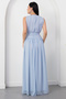 Crew Neck Waist Gathered Chiffon Dress K-261639 - 7