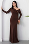 One-Shoulder Madonna Collar Buckle Dress K-252672 - 4