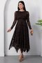 Crew Neck Skirted Glitter Tulle Dress Dks1387-1