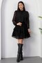 Round Neck Flocked Hem Chiffon Dress GRS3863 - 7