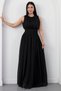 Crew Neck Waist Gathered Chiffon Dress K-261639 - 3