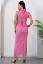 Halter Neck Dress with Waist Buckle and Tie Grs4023 - 7