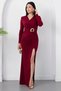 Double-Breasted Collar, Waist Buckle, Long Sleeve Dress K-262671 - 3