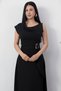 Wide Collar Waist Buckle Sleeveless Dress Grs3978 - 2