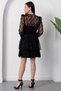 Crew Neck Layered Flocked Tulle Dress Ny3104 - 8