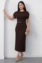 Crew Neck Flounce Sleeve Dress Dks3004 - 4