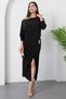 Boat Neck Waist Buckled Sandy Dress Dks1328 - 5