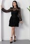 Crew Neck Layered Flocked Tulle Dress Ny3104
