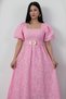 Square Neck Belted Dress Grs3980 - 2
