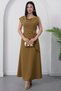 Wide Collar Waist Buckle Sleeveless Dress Grs3978