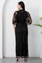 High Collar Sleeveless Glitter Dress Grs4153 - 7