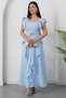Square Neckline Shoulder and Skirt Ruffle Dress Grs4052 - 4