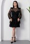 Crew Neck Layered Flocked Tulle Dress Ny3104 - 6