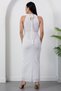 Halter Neck Dress with Waist Buckle and Tie Grs4023 - 6