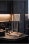 Natural Beige Marble Base Double Handle Antique Gold Metal Towel Holder |   Countertop Bathroom Towel Stand |   25X15 cm - 4