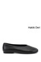 Women's Black Genuine Leather Ballerinas