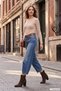 Women's Brown Suede Pointed Toe Thick Heeled Boots - 4