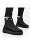 Men's High Black Sole Black Parachute Fabric Skin Detailed Half Ankle Sports Boots - 5