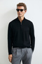 Opulent Men's Wool Blend Sweater Black
