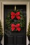 Christmas Tree 2-Piece Bow Red Glitter Eva Door and Glass Decoration - 3