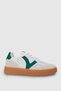 Unisex White Green Suede Detailed Gum Sole Retro Sneaker Sports Shoes - 3