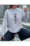 Thick Hearts Printed Gray Hooded Sweatshirt