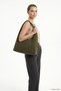 Women's Khaki Suede Hand and Shoulder Bag - 3