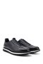 Navy Blue Antique Gön Platinum Genuine Leather Round Toe Lace Up Casual Men's Sneaker 38307 - 3