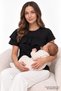 Crew Neck Maternity T-Shirt with Hidden Zipper and Breastfeeding Feature