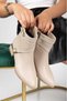 L01-Cross Buckle Women's Casual Boots Short Heels 4cm Heel - 5