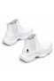 Men's White Laceless High Sole Comfortable Daily Half Ankle Sports Boots - 3
