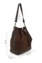 Coffee Suede Women's Medium Size Drawstring Shoulder and Backpack Q0494 - 3