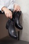 Women's Genuine Leather Zippered Extra Soft Black Boots - 5