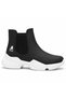 Men's Black and White Sole Laceless High Sole Comfortable Daily Casual Half Ankle Sports Boots - 2
