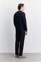 Men's Navy Blue Crew Neck Easy-Iron Regular Fit Sweatshirt B001035 - 4
