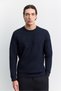 Men's Navy Blue Crew Neck Embroidered Interlock Regular Fit Sweatshirt A62Y1275 - 5