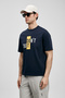 Carl Modern Graphic T-Shirt Navy Blue - 4