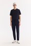 Men's Navy Blue Elastic Waist Lace-Up Quick-Drying Interlock Regular Fit Sweatpants A61Y3409
