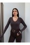 V-Neck Long Sleeve Blouse - 4