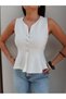 Silver Buckle Bell Vest Blouse - 3