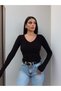 V-Neck Long Sleeve Blouse - 4