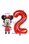2 Year Old Minnie Mouse Birthday Set - Concept Balloon and Red Number Balloon - 2